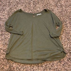 American Eagle Green 1/4 Top